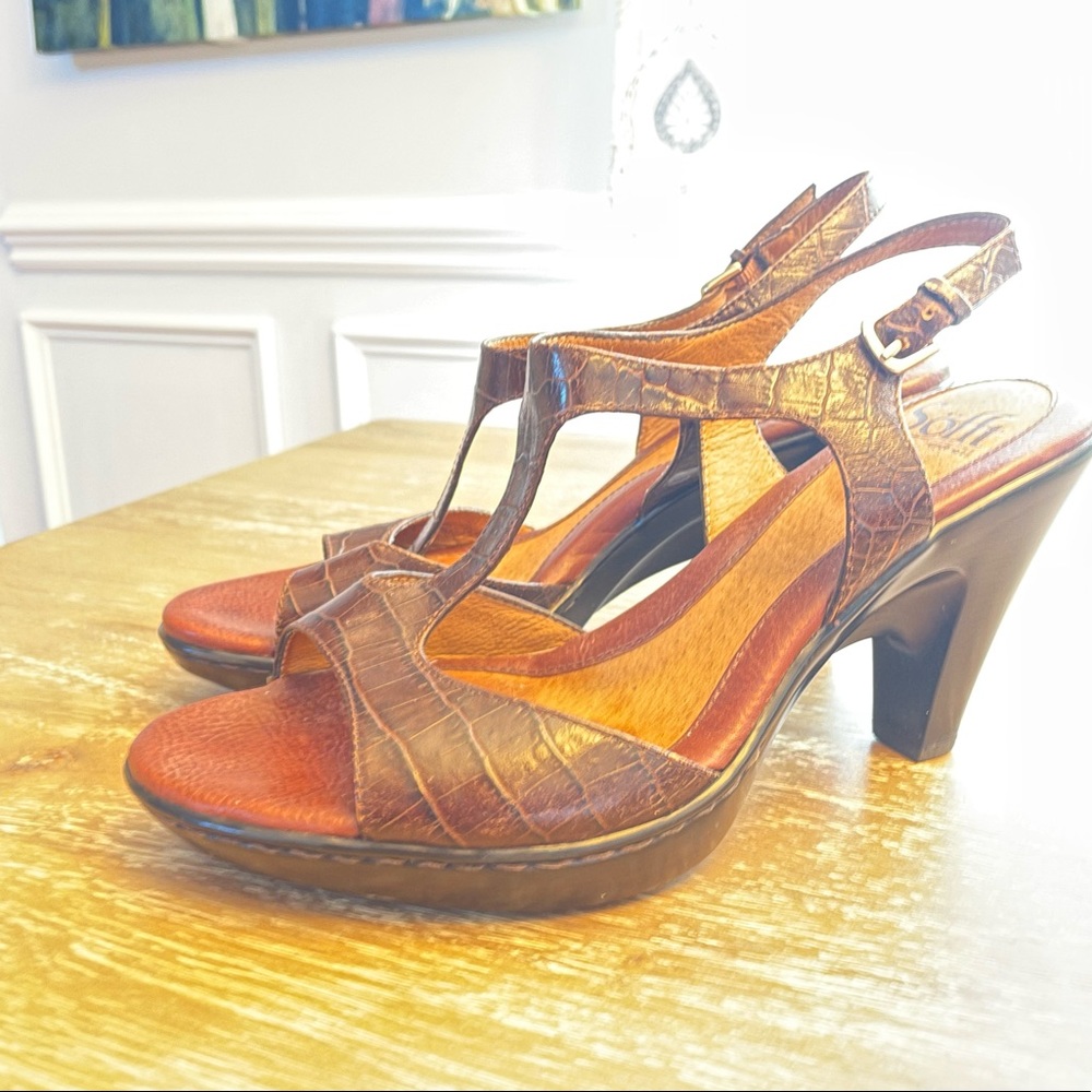 Sofft Brown Leather Heels, 8W